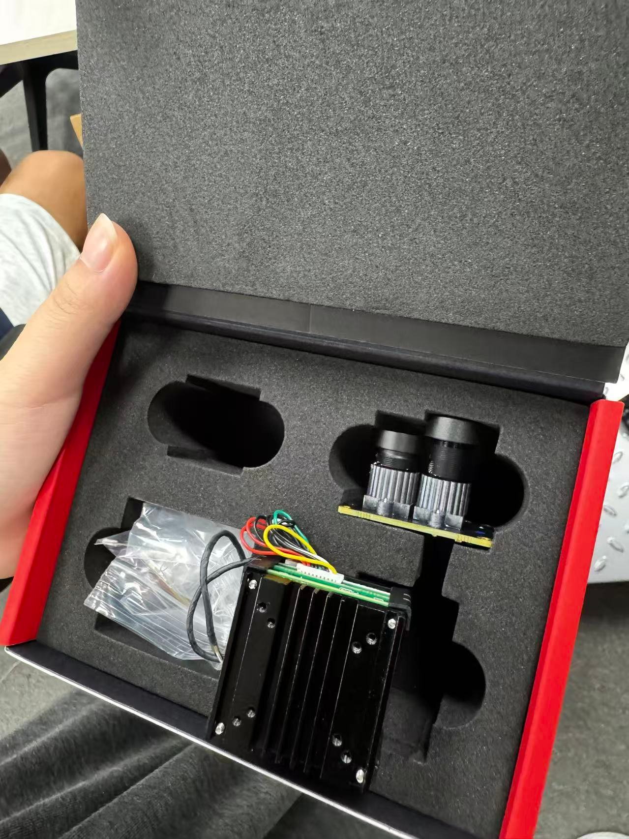 AI VisionCube D drone AI tracking module — front view of dual visible 6 TOPS module