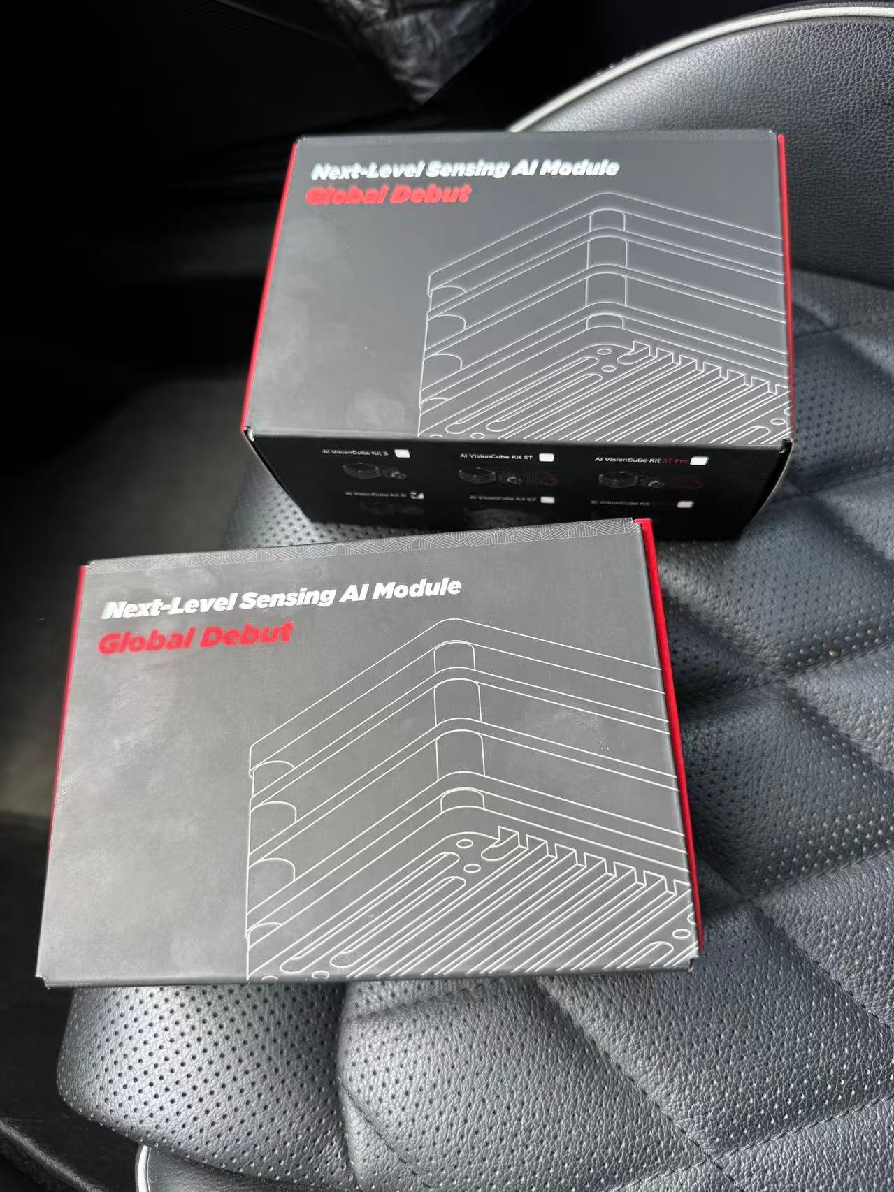 AI VisionCube D drone AI tracking module — angled view showing dual lens configuration